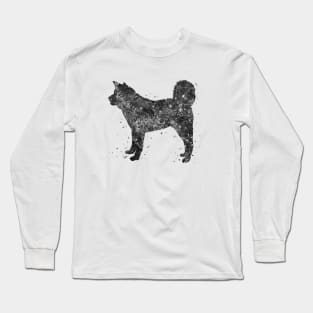 akita dog black and white Long Sleeve T-Shirt